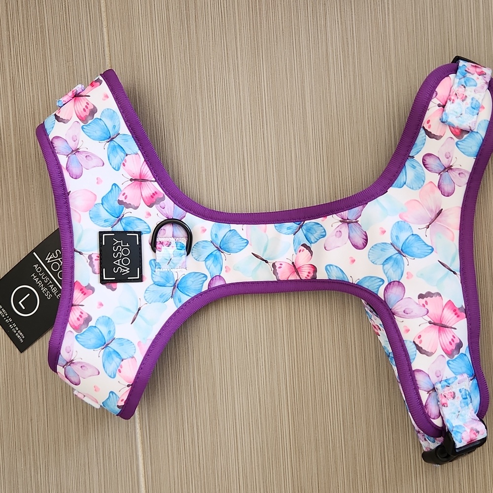 Sassy Woof Butterfly Dog Harness NWT Size L